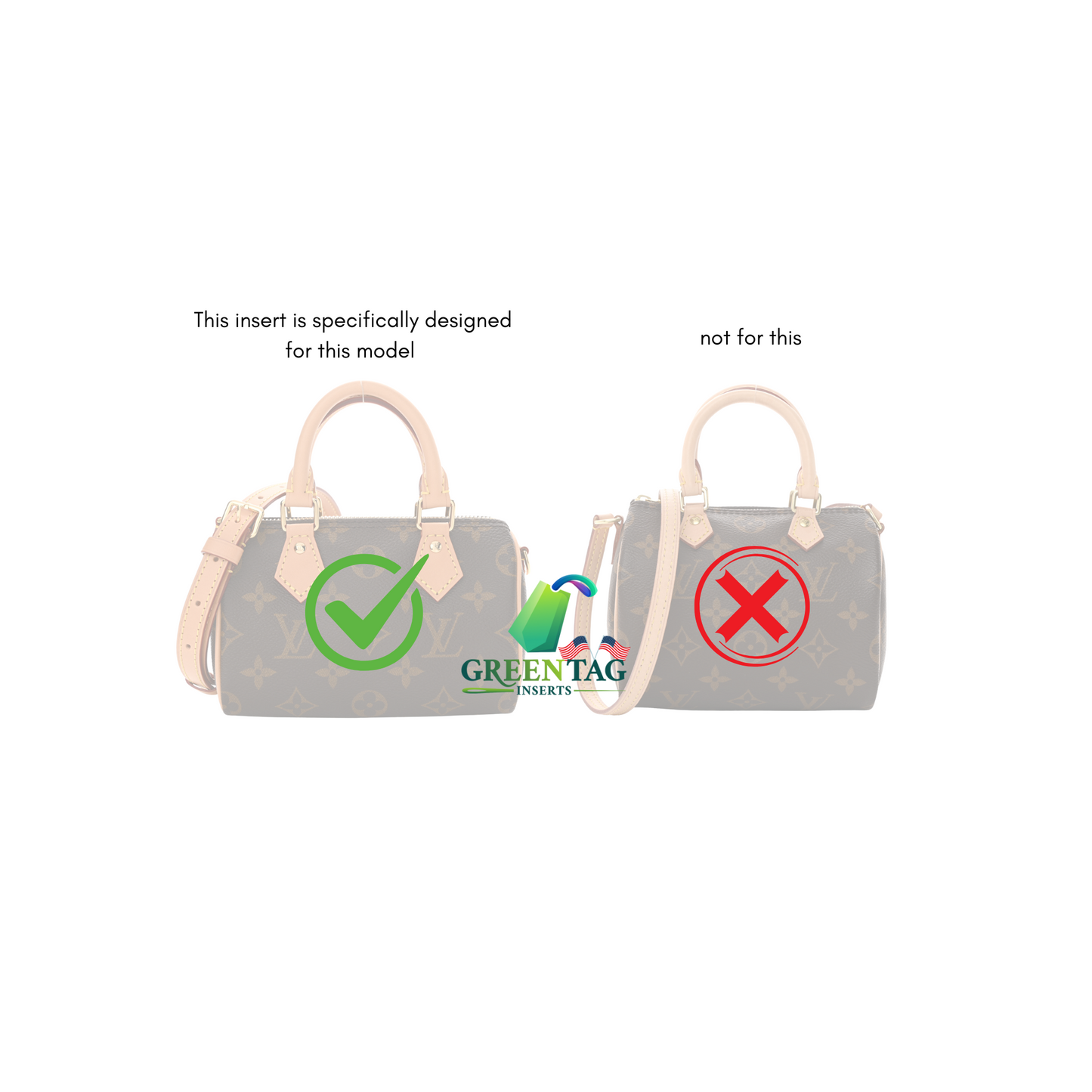 Luxe Slim Felt Insert Organizer for New Nano Speedy / Bandoulier