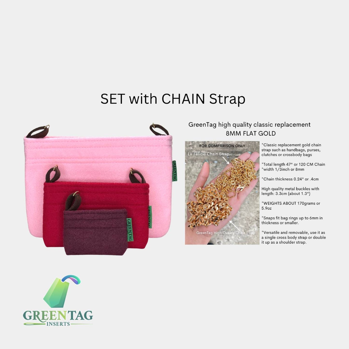 Felt Insert Organizer for Kirigami with D-Rings & Tabs