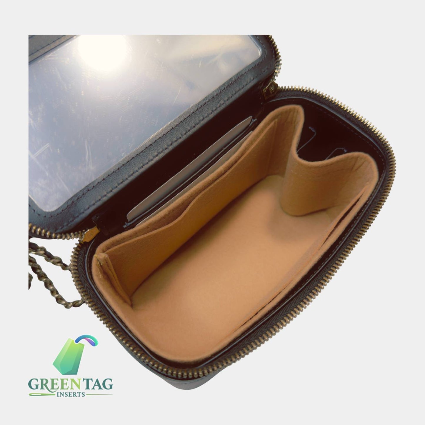 Luxe Slim Felt Insert Organizer for Small Vanity Case w/ Chain