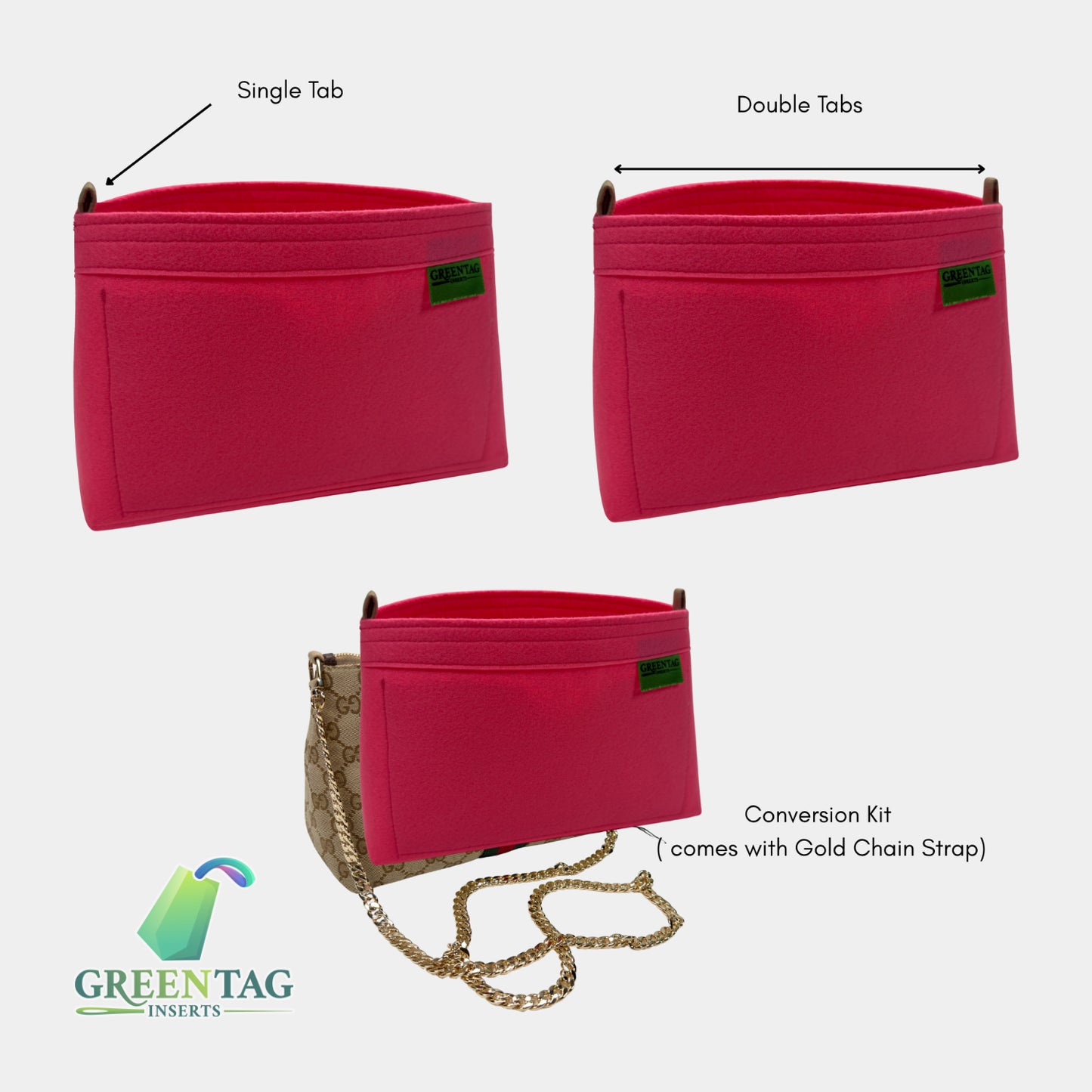 Luxe Slim Felt Insert Organizer for Medium GG Pouch