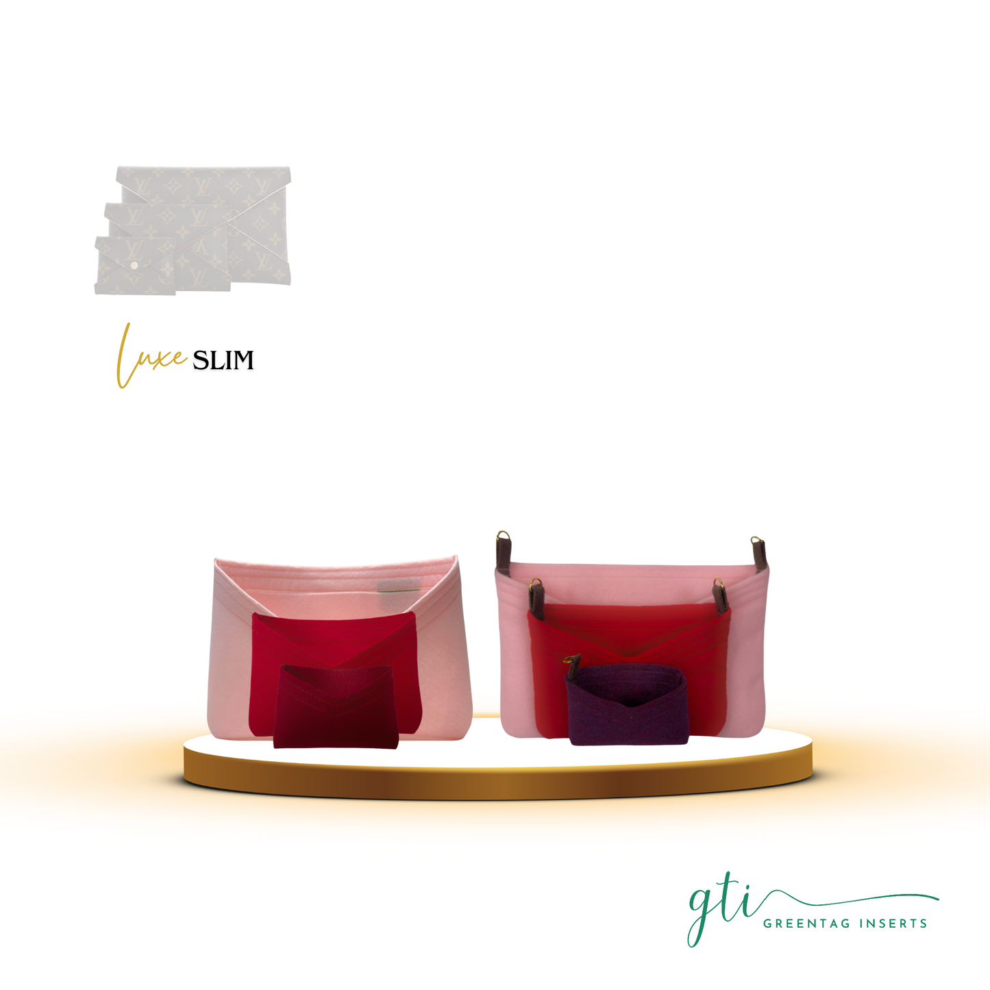 Luxe Slim Felt Insert Organizer for Kirigami Trio V-Shape