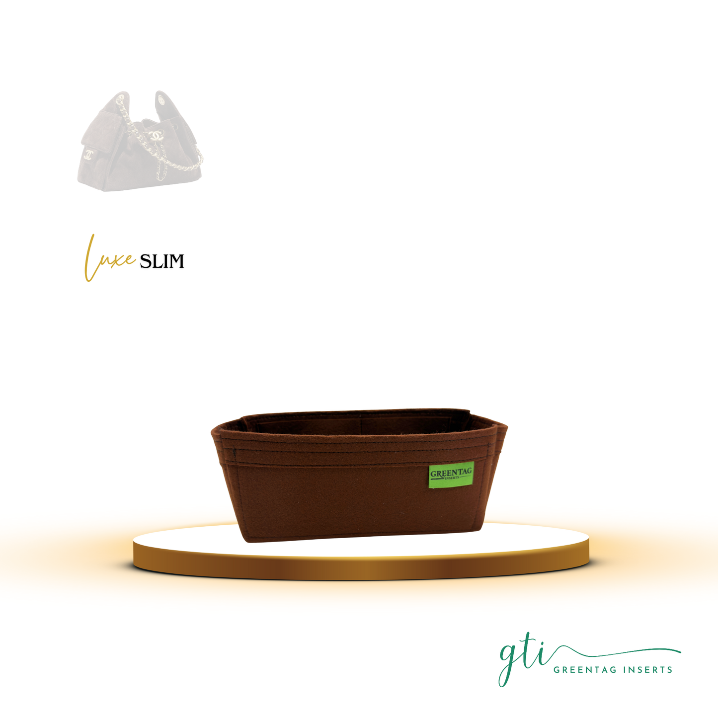 Luxe Slim Felt Insert Organizer for 25 Mini Handbag